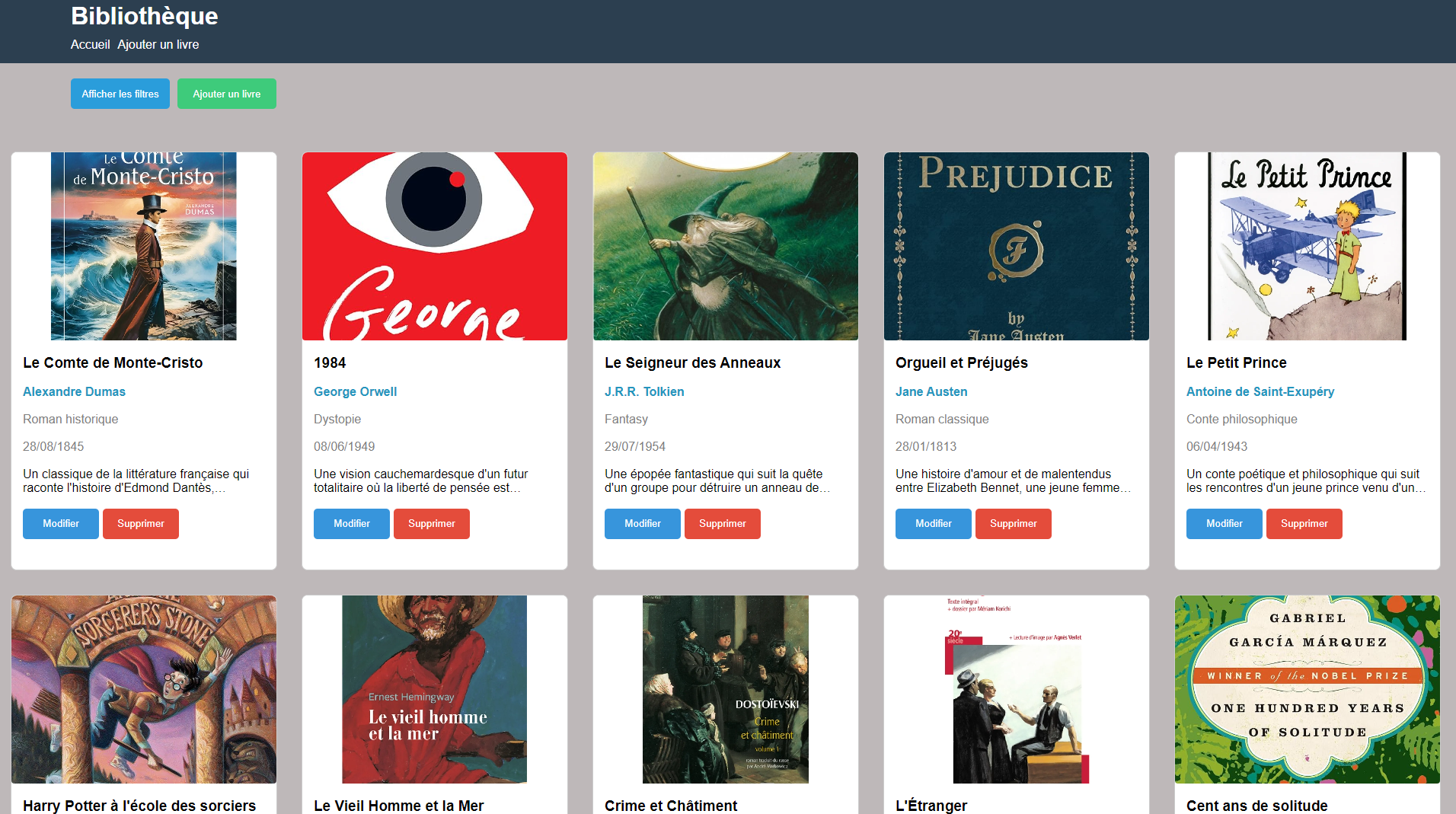 Site Web Bibliothèque